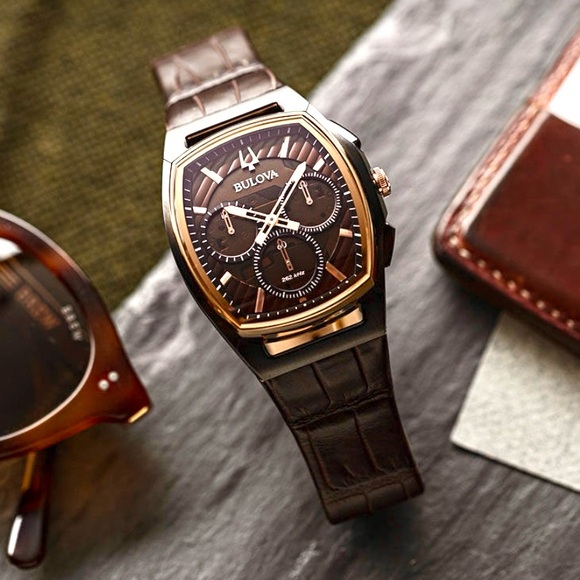 Bulova CURV Brown Chronograph Watch